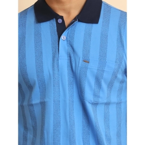 Generic Men's Casual Cotton Printed Polo Neck Half Sleeve T-Shirt (LightBlue)