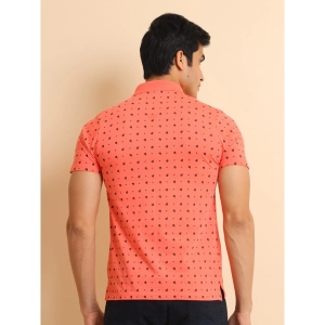 Generic Men's Casual Cotton Printed Polo Neck Half Sleeve T-Shirt (Orange)