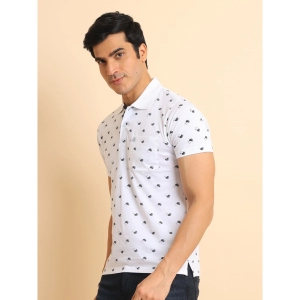 Generic Men's Casual Cotton Printed Polo Neck Half Sleeve T-Shirt (White)