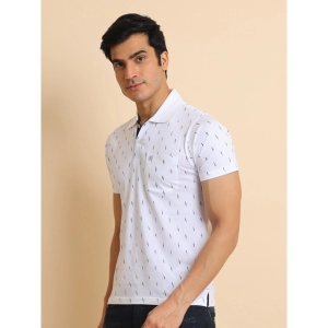 Generic Men's Casual Cotton Printed Polo Neck Half Sleeve T-Shirt (White)