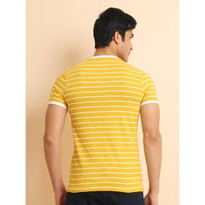 Generic Men's Casual Cotton Printed Round Neck Half Sleeve T-Shirt (Mustard)