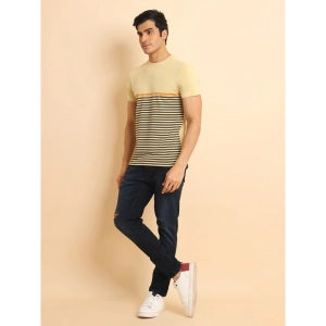 Generic Men's Casual Cotton Printed Round Neck Half Sleeve T-Shirt (Brown)