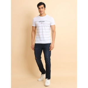 Generic Men's Casual Cotton Printed Round Neck Half Sleeve T-Shirt (White)