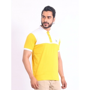 Generic Men's Casual Cotton Printed Polo Neck Half Sleeve T-Shirt (Yellow)