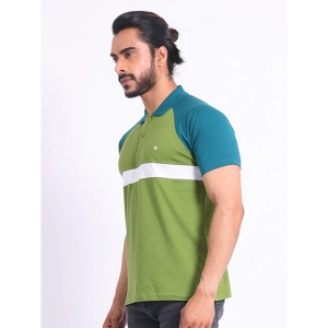 Generic Men's Casual Cotton Printed Polo Neck Half Sleeve T-Shirt (Green)