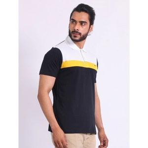 Generic Men's Casual Cotton Printed Polo Neck Half Sleeve T-Shirt (Black)