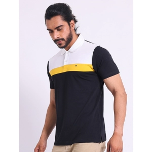 Generic Men's Casual Cotton Printed Polo Neck Half Sleeve T-Shirt (Black)