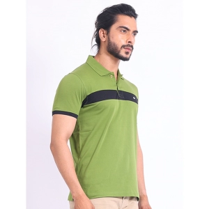 Generic Men's Casual Cotton Printed Polo Neck Half Sleeve T-Shirt (Green)