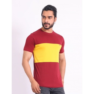 Generic Men's Casual Cotton Printed Round Neck Half Sleeve T-Shirt (Maroon)