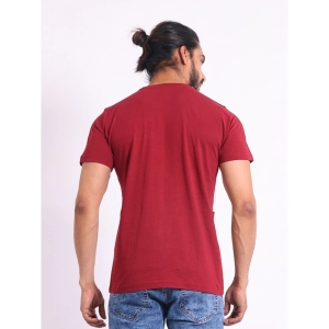Generic Men's Casual Cotton Printed Round Neck Half Sleeve T-Shirt (Maroon)