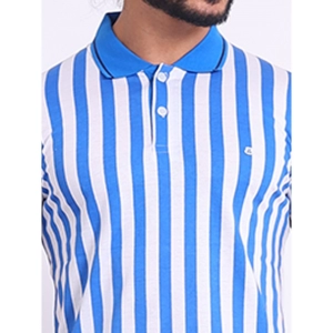 Generic Men's Casual Cotton Printed Polo Neck Half Sleeve T-Shirt (White)