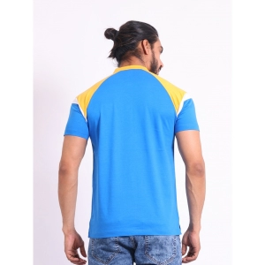 Generic Men's Casual Cotton Printed Polo Neck Half Sleeve T-Shirt (Inkblue)