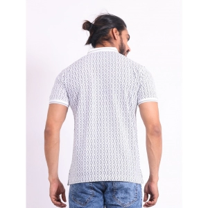 Generic Men's Casual Cotton Printed Polo Neck Half Sleeve T-Shirt (White)
