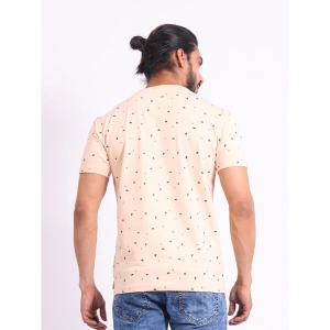 Generic Men's Casual Cotton Printed Round Neck Half Sleeve T-Shirt (Peach)