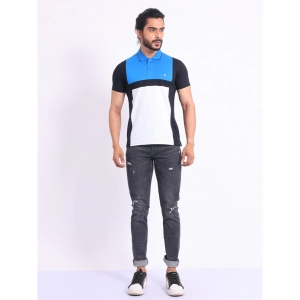 Generic Men's Casual Cotton Printed Polo Neck Half Sleeve T-Shirt (Black)