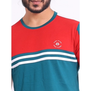 Generic Men's Casual Cotton Printed Round Neck Half Sleeve T-Shirt (Red)