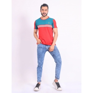 Generic Men's Casual Cotton Printed Round Neck Half Sleeve T-Shirt (Red)