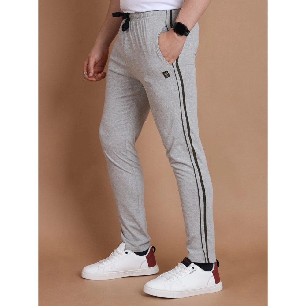 Men's Casual Cotton Striped Full Length Track Pant (Greymelange) Men's Casual Cotton Striped Full Length Track Pant (Greymelange)