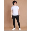 Men's Casual Cotton Striped Full Length Track Pant (Black)