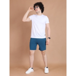Generic Men's Casual Cotton Striped Above knee Shorts (Blue)