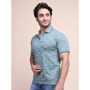 Generic Men's Casual Cotton Printed Polo Neck Half Sleeve T-Shirt (Grey)