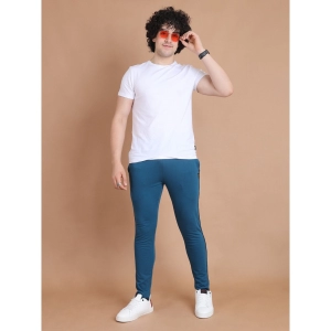 Generic Men's Casual Cotton Striped Full Length Track Pant (Blue)