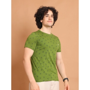 Generic Men's Casual Cotton Printed Round Neck Half Sleeve T-Shirt (Green)