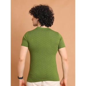 Generic Men's Casual Cotton Printed Round Neck Half Sleeve T-Shirt (Green)
