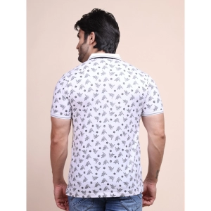 Generic Men's Casual Cotton Printed Polo Neck Half Sleeve T-Shirt (White)