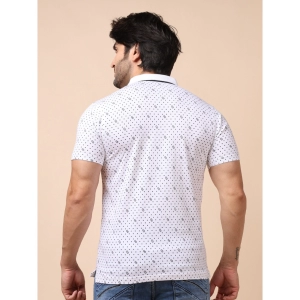 Generic Men's Casual Cotton Printed Polo Neck Half Sleeve T-Shirt (White)