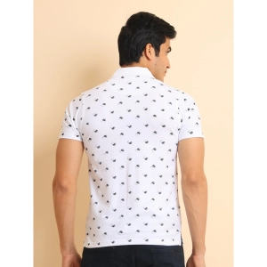 Generic Men's Casual Cotton Printed Polo Neck Half Sleeve T-Shirt (White)