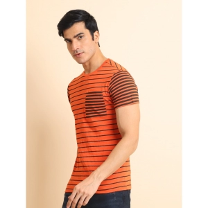 Generic Men's Casual Cotton Printed Round Neck Half Sleeve T-Shirt (Rust)
