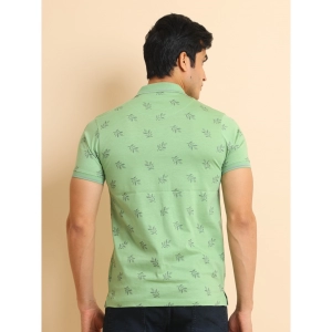 Generic Men's Casual Cotton Printed Polo Neck Half Sleeve T-Shirt (Light Green)