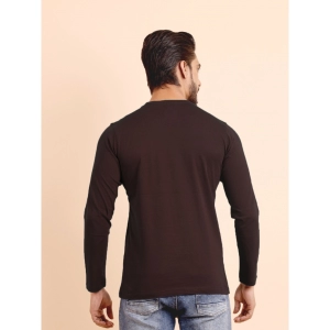 Generic Men's Casual Cotton Solid Round Neck Full Sleeve T-Shirt (Wine)