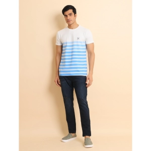 Generic Men's Casual Cotton Printed Round Neck Half Sleeve T-Shirt (Blue)