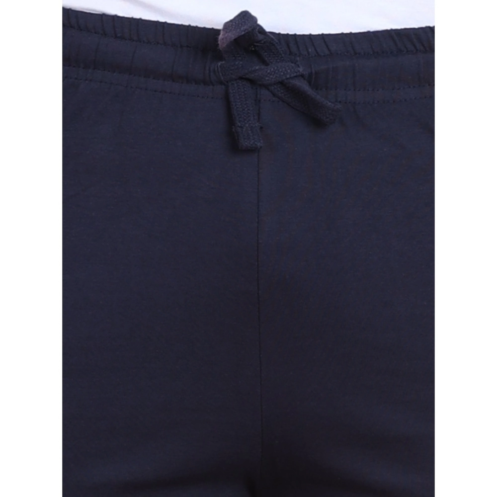 Men's Casual Cotton Striped Above knee Shorts (Navy)