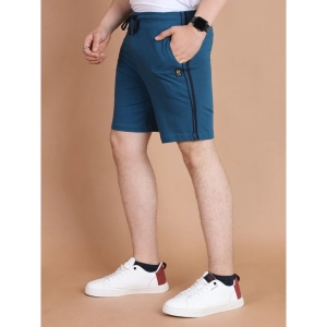 Generic Men's Casual Cotton Striped Above knee Shorts (Blue)