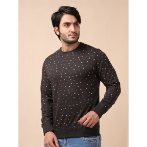 Generic Men's Casual Cotton Printed Round Neck Full Sleeve Sweat T-Shirt (Black)