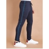 Men's Casual Cotton Striped Full Length Track Pant (Navy)