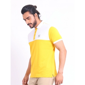Generic Men's Casual Cotton Printed Polo Neck Half Sleeve T-Shirt (Yellow)