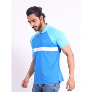 Generic Men's Casual Cotton Printed Polo Neck Half Sleeve T-Shirt (Skyblue)