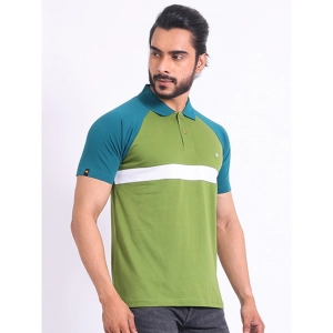Generic Men's Casual Cotton Printed Polo Neck Half Sleeve T-Shirt (Green)