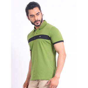 Generic Men's Casual Cotton Printed Polo Neck Half Sleeve T-Shirt (Green)