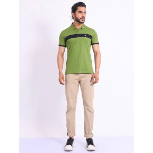 Generic Men's Casual Cotton Printed Polo Neck Half Sleeve T-Shirt (Green)