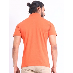Generic Men's Casual Cotton Printed Polo Neck Half Sleeve T-Shirt (Brown)