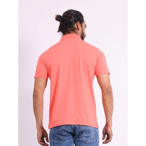 Generic Men's Casual Cotton Printed Polo Neck Half Sleeve T-Shirt (Pink)