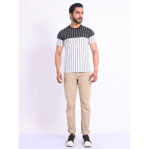 Generic Men's Casual Cotton Printed Round Neck Half Sleeve T-Shirt (White)