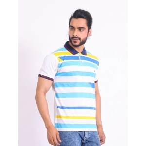 Generic Men's Casual Cotton Printed Polo Neck Half Sleeve T-Shirt (White)