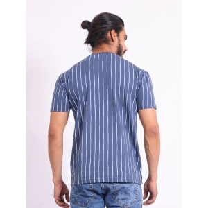 Generic Men's Casual Cotton Printed Round Neck Half Sleeve T-Shirt (Blue)