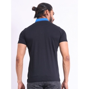 Generic Men's Casual Cotton Printed Polo Neck Half Sleeve T-Shirt (Black)